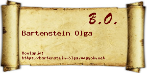 Bartenstein Olga névjegykártya